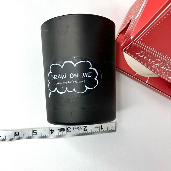 Home Decor Black Chalkboard Peach Peppercorn & Incense Scented Candle 5x4 - Picture 7 of 7
